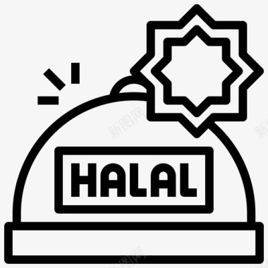 HALALHalalRamadan34线性图标