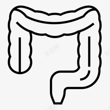 支撑人体大肠肠道消化图标