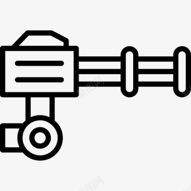 军用机枪军用71型直线型图标