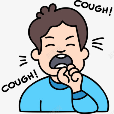 病毒咳嗽病毒传播4颜色图标