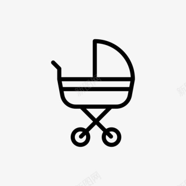 婴儿用品素材婴儿车马车舒适图标