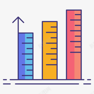 市场调查素材规模市场调查线性颜色图标