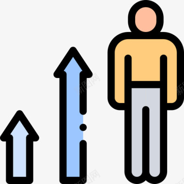 素材82增长人力资源82线性颜色图标