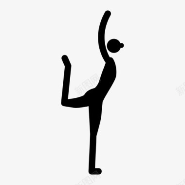 伸展舞者摆姿势舞者姿势锻炼图标