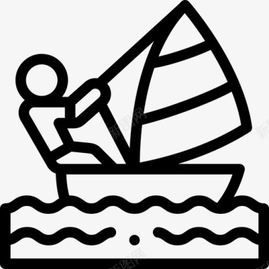 线型帆船水上运动2直线型图标
