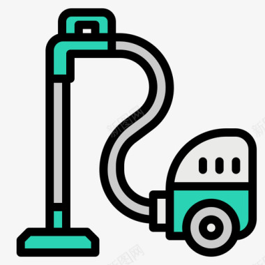 吸尘器背景真空吸尘器家用电器1线性颜色图标