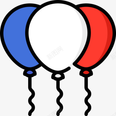 气球气球43年7月4日线性颜色图标