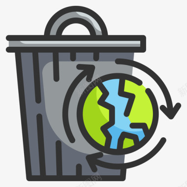 回收利用回收利用气候变化41线性颜色图标