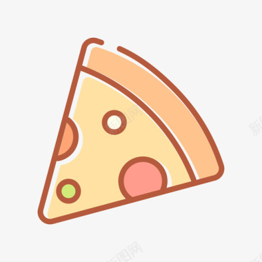 可爱扁平矢量木屋pizza图标