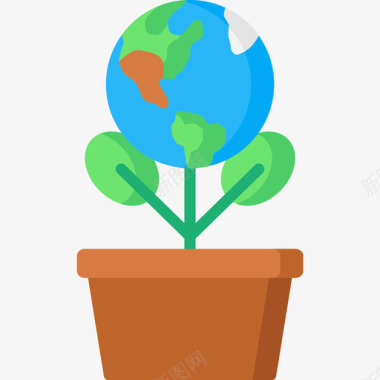 绿色星球地球母亲日22平淡图标