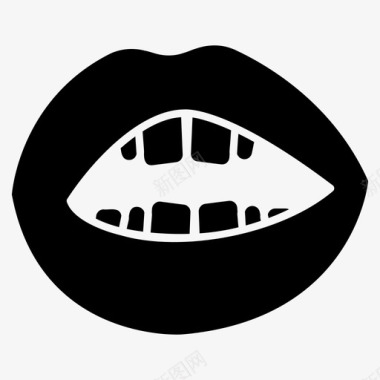 女孩张嘴女性嘴唇嘴唇设计图标