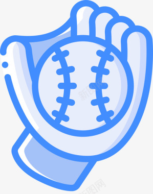 棒球手套棒球58蓝色图标
