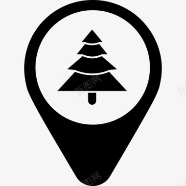 森林素材树森林地图图标