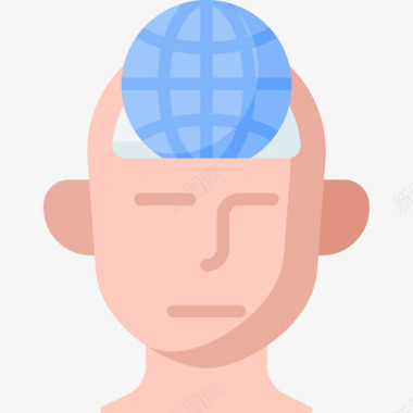 人脑图片全局人脑53平坦图标