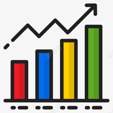金融立体条形图商业和金融119线颜色图标