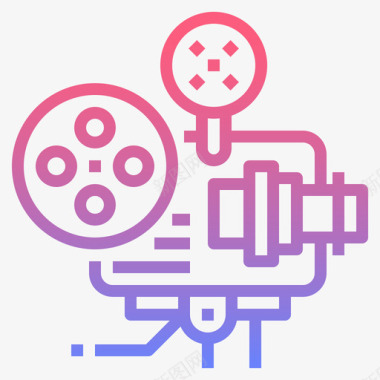 矢量电影放映机电影放映机电影18线性梯度图标