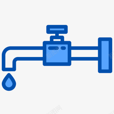 水龙头绿色能源蓝色图标