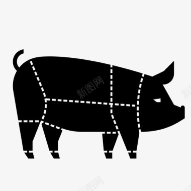 猪肉片屠宰场火腿图标