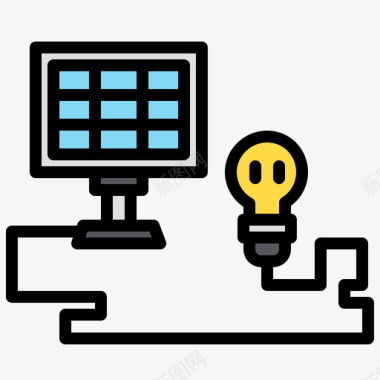 太阳能充电桩太阳能电池智能家居生活1线性颜色图标