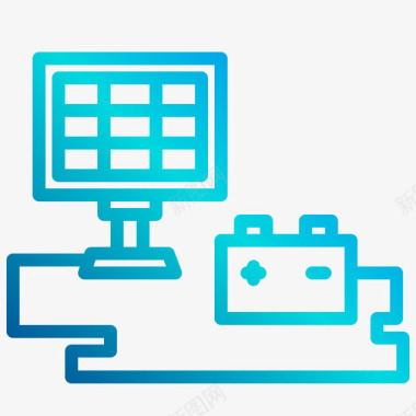 太阳能充电桩太阳能电池智能家居3线性梯度图标