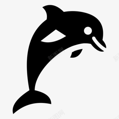 飞燕海豚水生动物水生裂缝图标