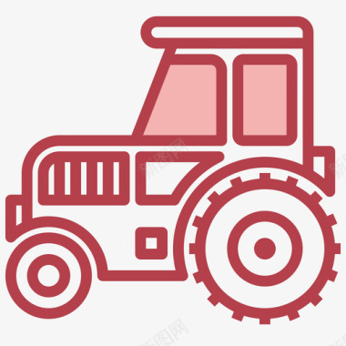 拖拉机工程机械9红色图标
