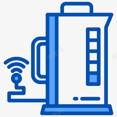 日式手冲壶咖啡壶智能家居生活蓝色图标