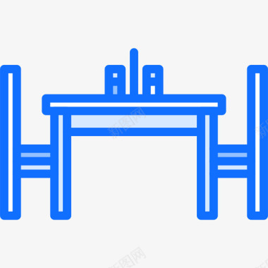 蓝色咖啡桌椅桌子46号咖啡厅蓝色图标