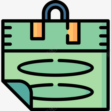 夏令营总动员垫子夏令营27线性颜色图标