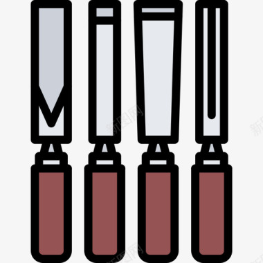 木手柄木凿8色图标