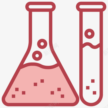 红色的标志烧瓶科学9号红色图标