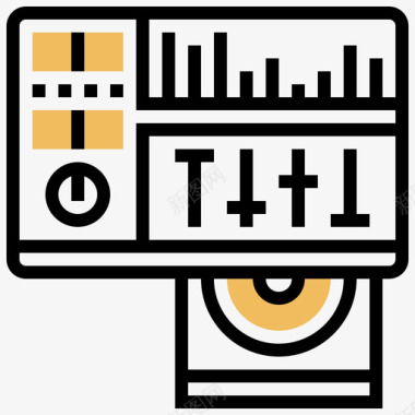 介质音效数字音效录音室3黄影图标