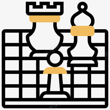 国际象棋皇室元素2黄影图标