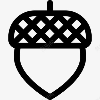 橡子水果和蔬菜64个直线型图标