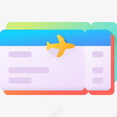 机票instagram精彩故事旅行3彩色图标