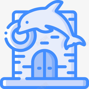 海豚海豚水上公园44号蓝色图标