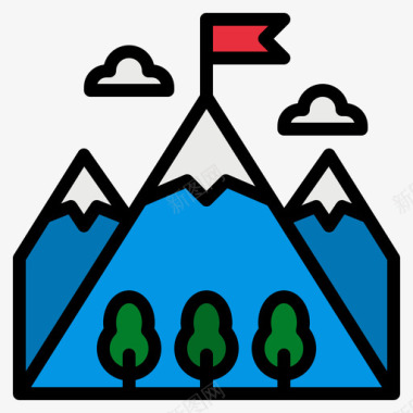 烟雾山山奖励38线性颜色图标