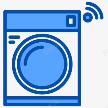 智能洗衣机智能家居生活蓝色图标