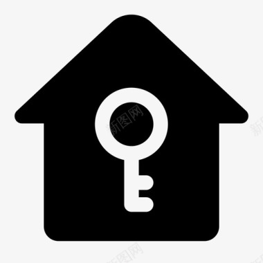 买房租房租房钥匙房子面性图标