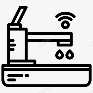 智能生活秀水槽智能家居生活2线性图标