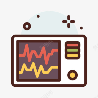 icon心电图心电图监护仪医用249线性彩色图标