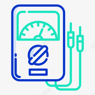 电流矢量图电流表电工24轮廓颜色图标
