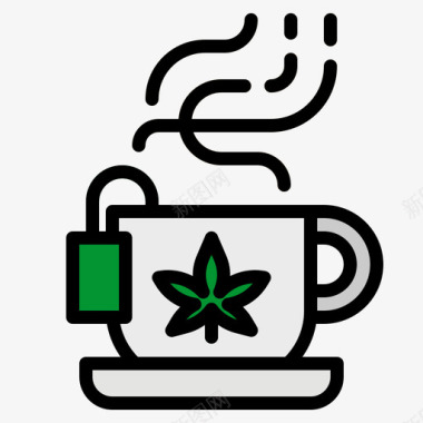 丧茶茶大麻10线性颜色图标