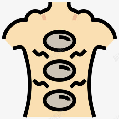 热石热结石理疗29线性颜色图标