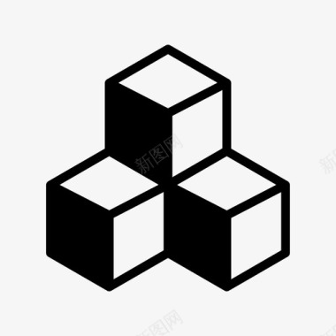 堆积盒方块立方体图标