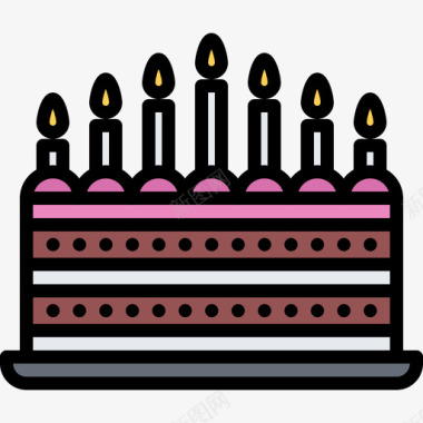 生日蛋糕生日派对46彩色图标