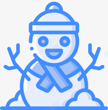 雪人冬季时间4蓝色图标