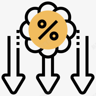 经济全球化折扣经济型61黄影图标