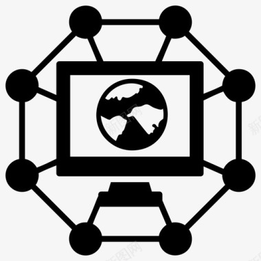 分支全球网络分支网络全球连接图标