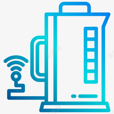 日式手冲壶咖啡壶智能家居3线性渐变图标